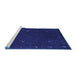 Sideview of Machine Washable Abstract Blue Contemporary Rug, wshcon895blu