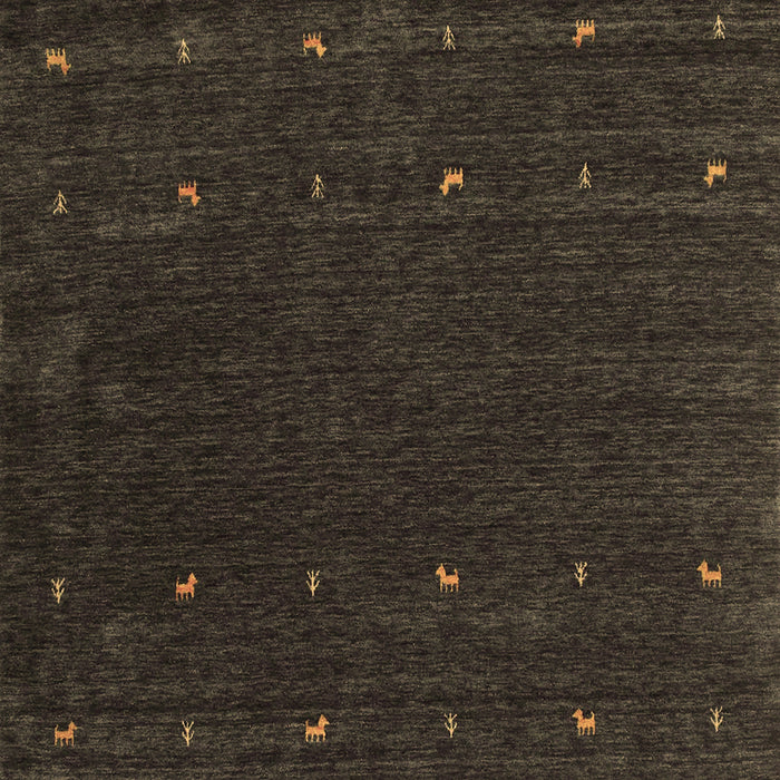 Square Machine Washable Abstract Brown Contemporary Rug, wshcon895brn