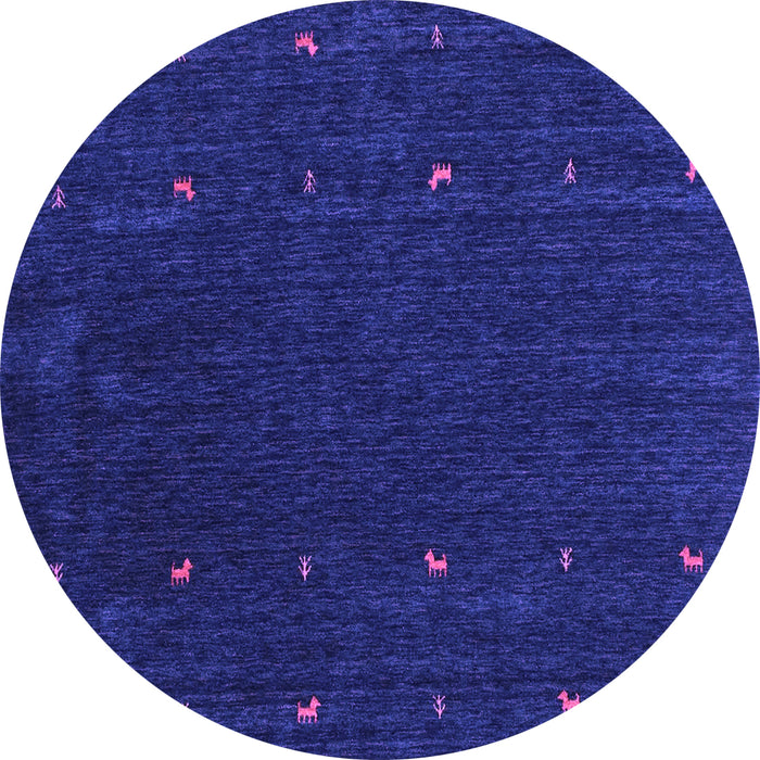 Round Machine Washable Abstract Purple Contemporary Area Rugs, wshcon895pur