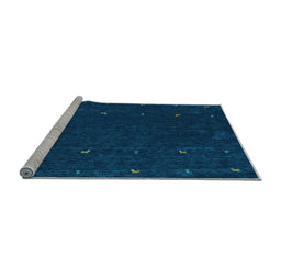 Sideview of Machine Washable Abstract Light Blue Contemporary Rug, wshcon895lblu