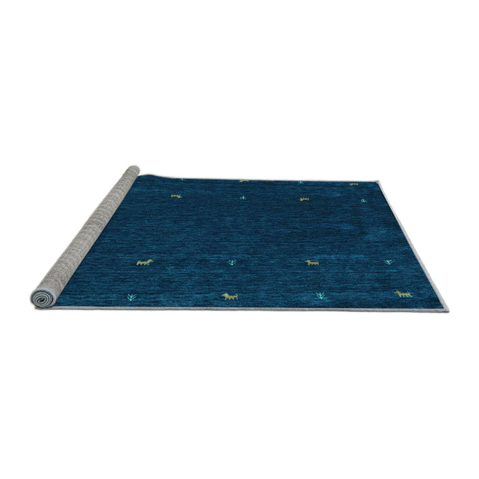 Sideview of Machine Washable Abstract Light Blue Contemporary Rug, wshcon895lblu