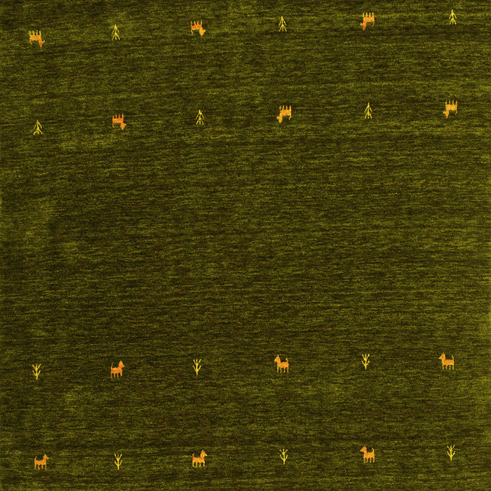 Square Machine Washable Abstract Yellow Contemporary Rug, wshcon895yw