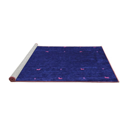 Sideview of Machine Washable Abstract Purple Contemporary Area Rugs, wshcon895pur