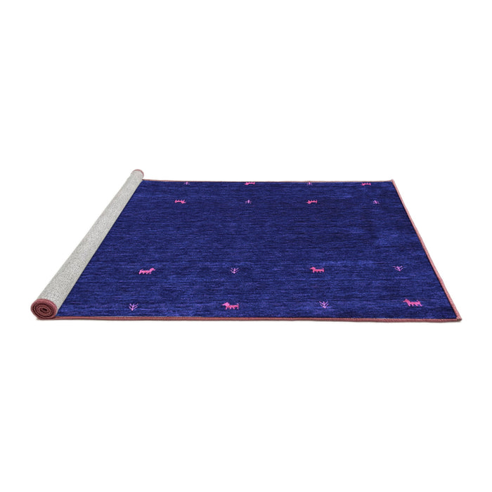 Sideview of Machine Washable Abstract Purple Contemporary Area Rugs, wshcon895pur