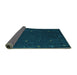 Sideview of Abstract Turquoise Contemporary Rug, con895turq