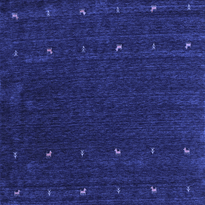 Square Machine Washable Abstract Blue Contemporary Rug, wshcon895blu