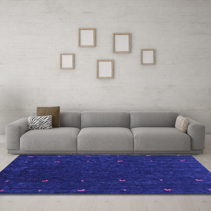 Machine Washable Abstract Purple Contemporary Area Rugs in a Living Room, wshcon895pur