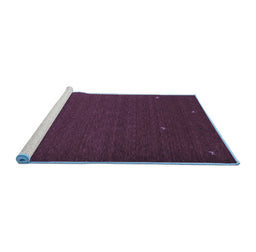 Sideview of Machine Washable Abstract Blue Contemporary Rug, wshcon896blu