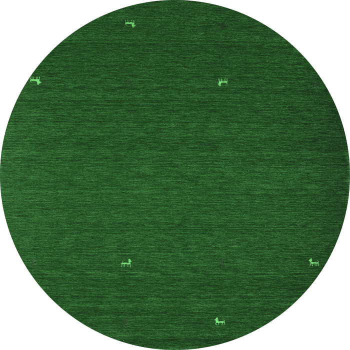 Round Abstract Emerald Green Contemporary Rug, con896emgrn