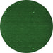 Round Abstract Emerald Green Contemporary Rug, con896emgrn