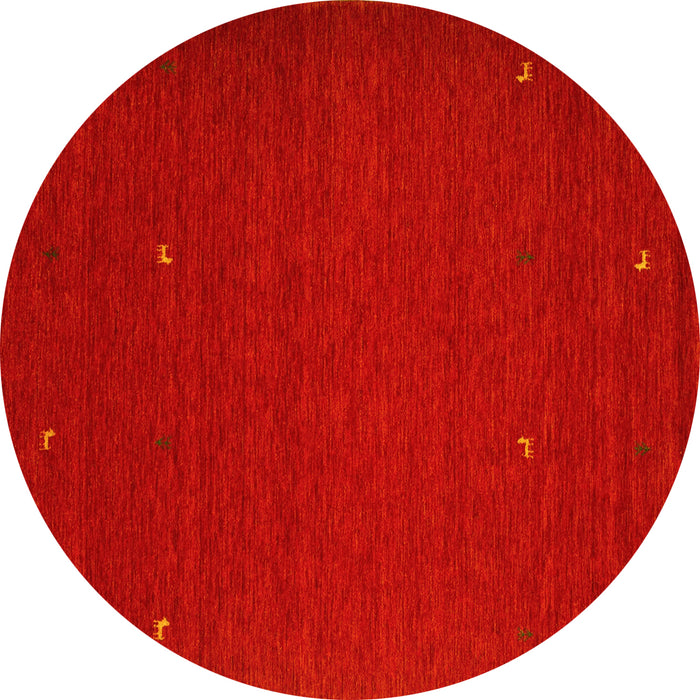 Round Abstract Yellow Contemporary Rug, con896yw