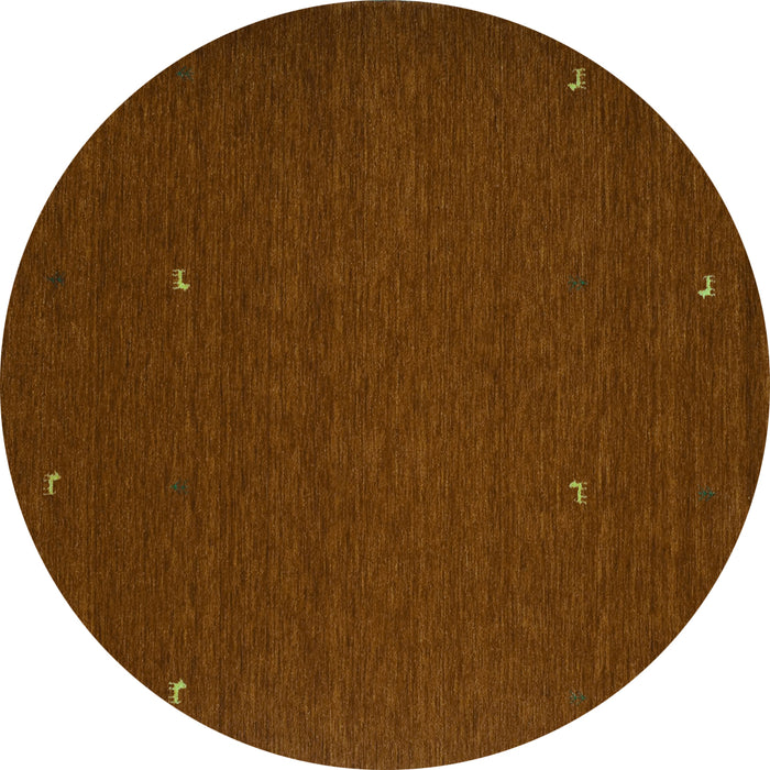 Round Abstract Turquoise Contemporary Rug, con896turq