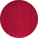 Round Abstract Pink Contemporary Rug, con896pnk