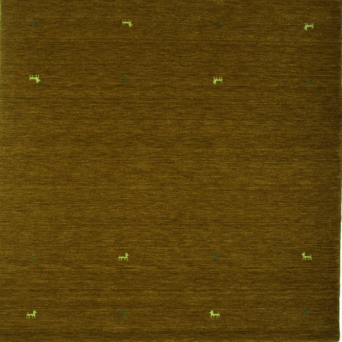 Serging Thickness of Abstract Green Contemporary Rug, con896grn