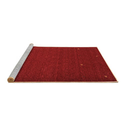 Sideview of Machine Washable Abstract Brown Contemporary Rug, wshcon896brn