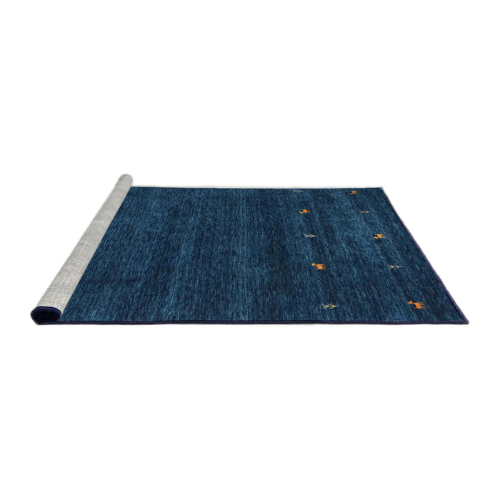 Serging Thickness of Machine Washable Contemporary Blue Rug, wshcon897