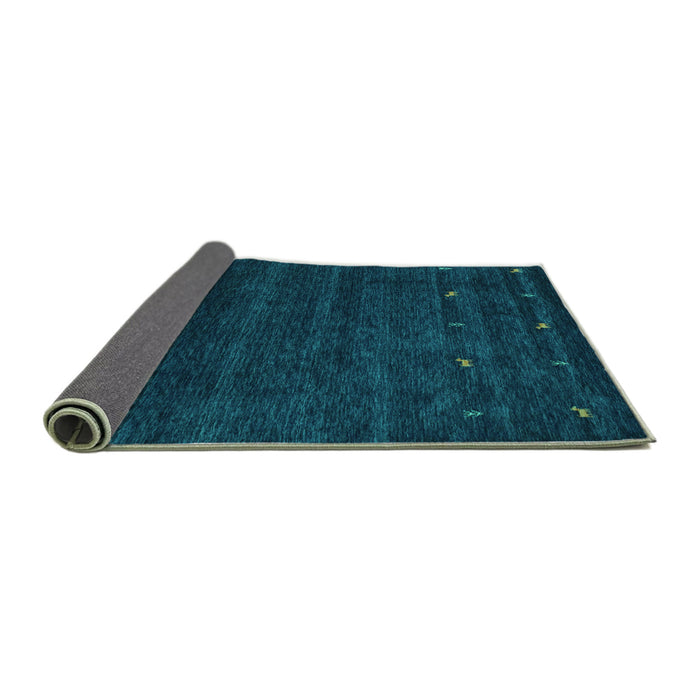 Sideview of Abstract Turquoise Contemporary Rug, con897turq