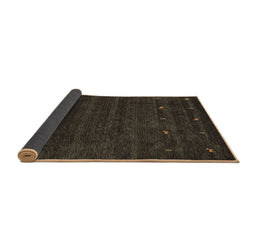 Sideview of Abstract Brown Contemporary Rug, con897brn