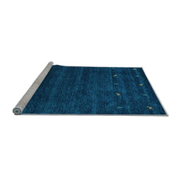 Sideview of Machine Washable Abstract Light Blue Contemporary Rug, wshcon897lblu