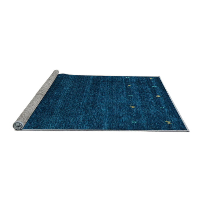 Sideview of Machine Washable Abstract Light Blue Contemporary Rug, wshcon897lblu