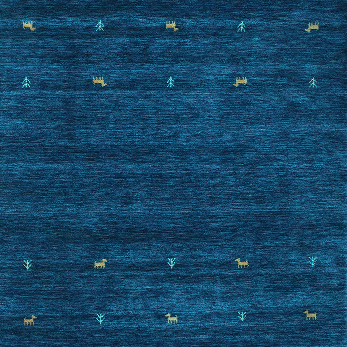 Square Abstract Light Blue Contemporary Rug, con897lblu