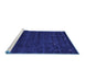 Sideview of Machine Washable Abstract Blue Contemporary Rug, wshcon897blu