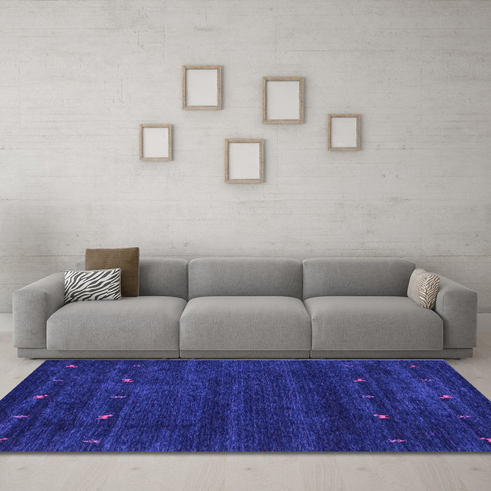 Machine Washable Abstract Purple Contemporary Area Rugs in a Living Room, wshcon897pur