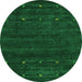 Machine Washable Abstract Green Contemporary Area Rugs, wshcon897grn