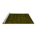 Sideview of Machine Washable Abstract Yellow Contemporary Rug, wshcon897yw