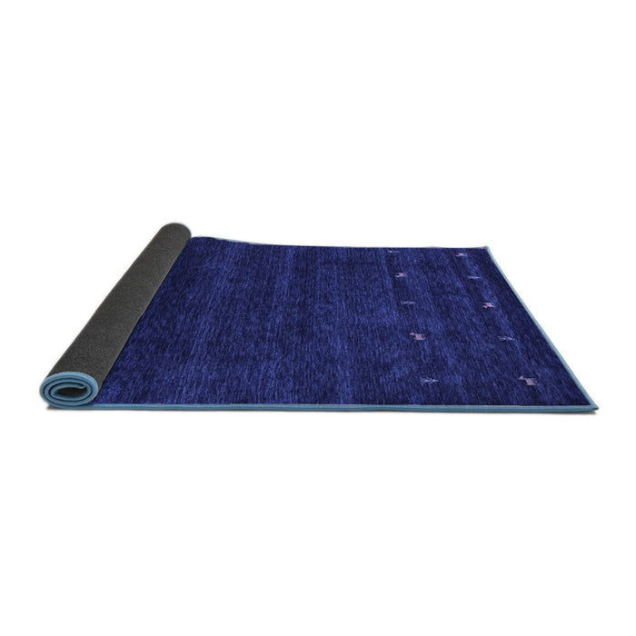 Sideview of Abstract Blue Contemporary Rug, con897blu