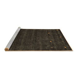 Sideview of Machine Washable Abstract Brown Contemporary Rug, wshcon897brn