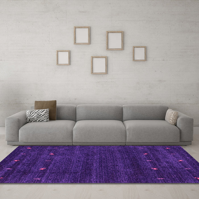 Machine Washable Abstract Pink Contemporary Rug in a Living Room, wshcon897pnk