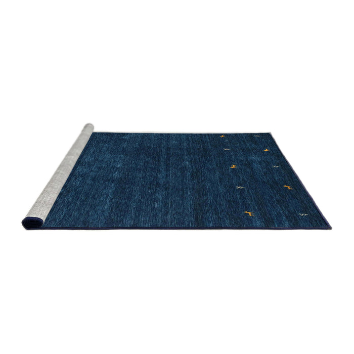 Serging Thickness of Machine Washable Contemporary Blue Rug, wshcon898