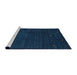 Serging Thickness of Machine Washable Contemporary Blue Rug, wshcon898