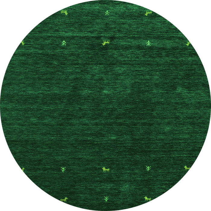 Square Abstract Green Contemporary Rug, con898grn