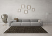 Machine Washable Abstract Brown Contemporary Rug in a Living Room,, wshcon898brn