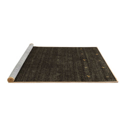 Sideview of Machine Washable Abstract Brown Contemporary Rug, wshcon898brn