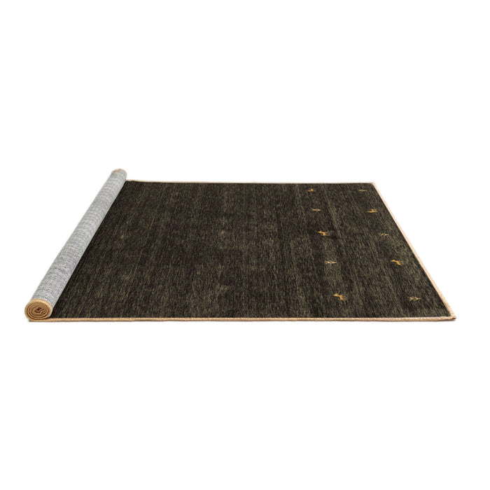 Sideview of Machine Washable Abstract Brown Contemporary Rug, wshcon898brn