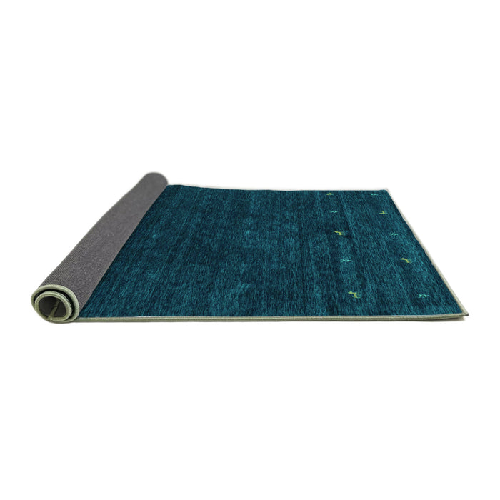 Sideview of Abstract Turquoise Contemporary Rug, con898turq