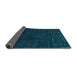 Sideview of Abstract Turquoise Contemporary Rug, con898turq