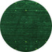 Machine Washable Abstract Green Contemporary Area Rugs, wshcon898grn
