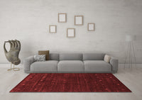 Machine Washable Abstract Red Contemporary Rug, wshcon898red