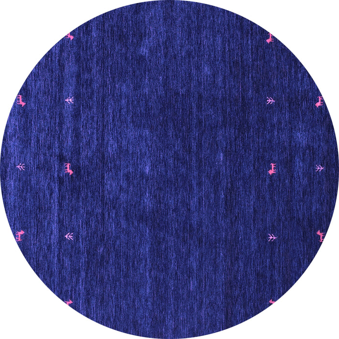 Round Machine Washable Abstract Purple Contemporary Area Rugs, wshcon898pur