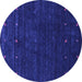 Round Machine Washable Abstract Purple Contemporary Area Rugs, wshcon898pur