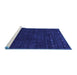 Sideview of Machine Washable Abstract Blue Contemporary Rug, wshcon898blu