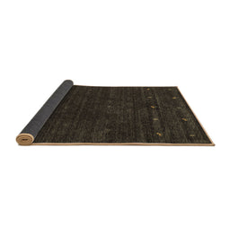 Sideview of Abstract Brown Contemporary Rug, con898brn