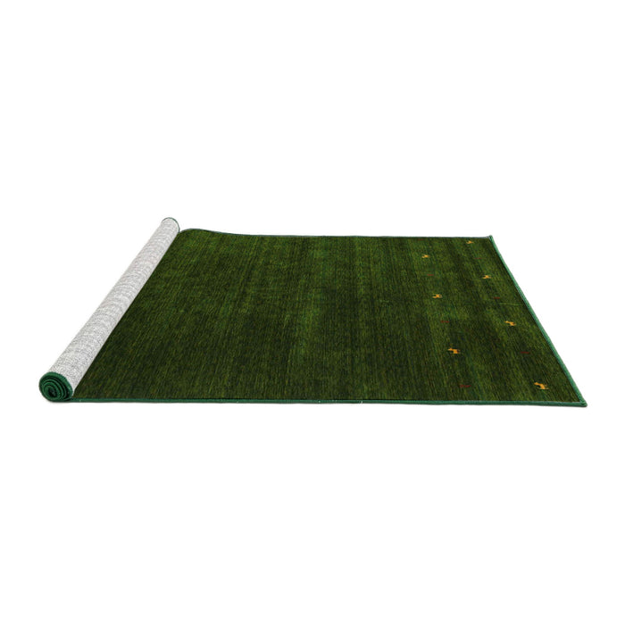 Serging Thickness of Machine Washable Contemporary Dark Forest Green Rug, wshcon899