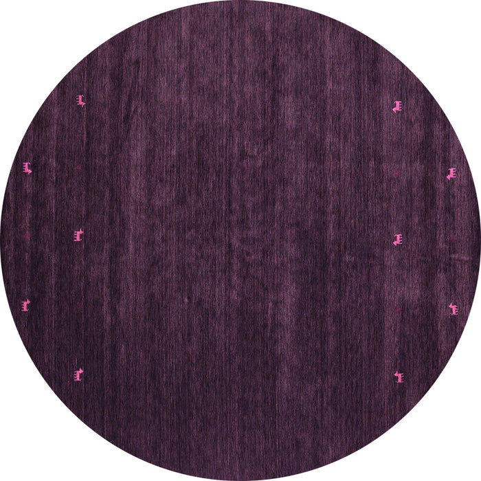Round Machine Washable Abstract Purple Contemporary Area Rugs, wshcon899pur