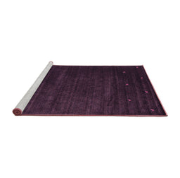 Sideview of Machine Washable Abstract Purple Contemporary Area Rugs, wshcon899pur