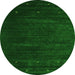 Square Abstract Green Contemporary Rug, con899grn